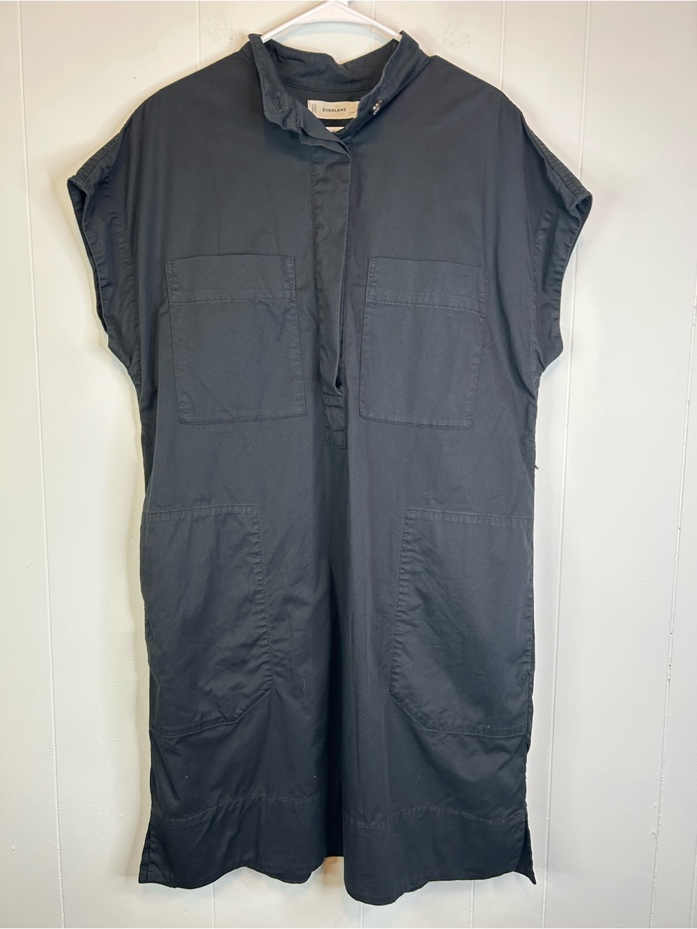Everlane The Easy Workwear Dress Minimalist Utility Workwear Large Black 313
